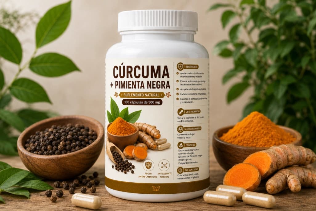 Cúrcuma+Pimienta negra 100 cápsulas