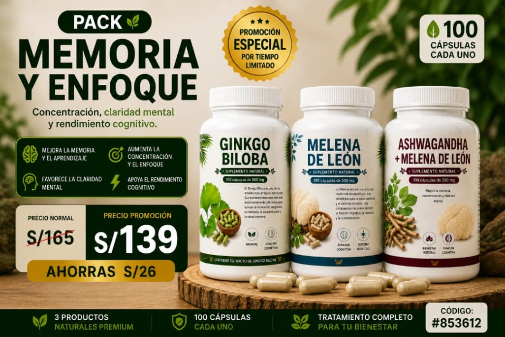 Pack Memoria y Enfoque promocion natural